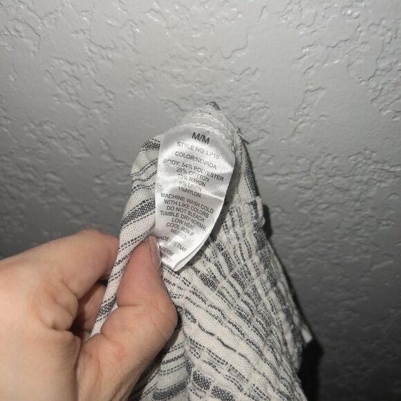 Ci Sono White Striped Nevada Wide Leg Pull On Pants Size‎ Medium - Picture 8 of 8